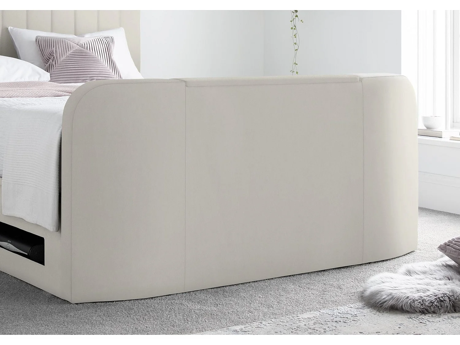 Upholstered Bedframe - 135 x 190 cm Bedframe in White