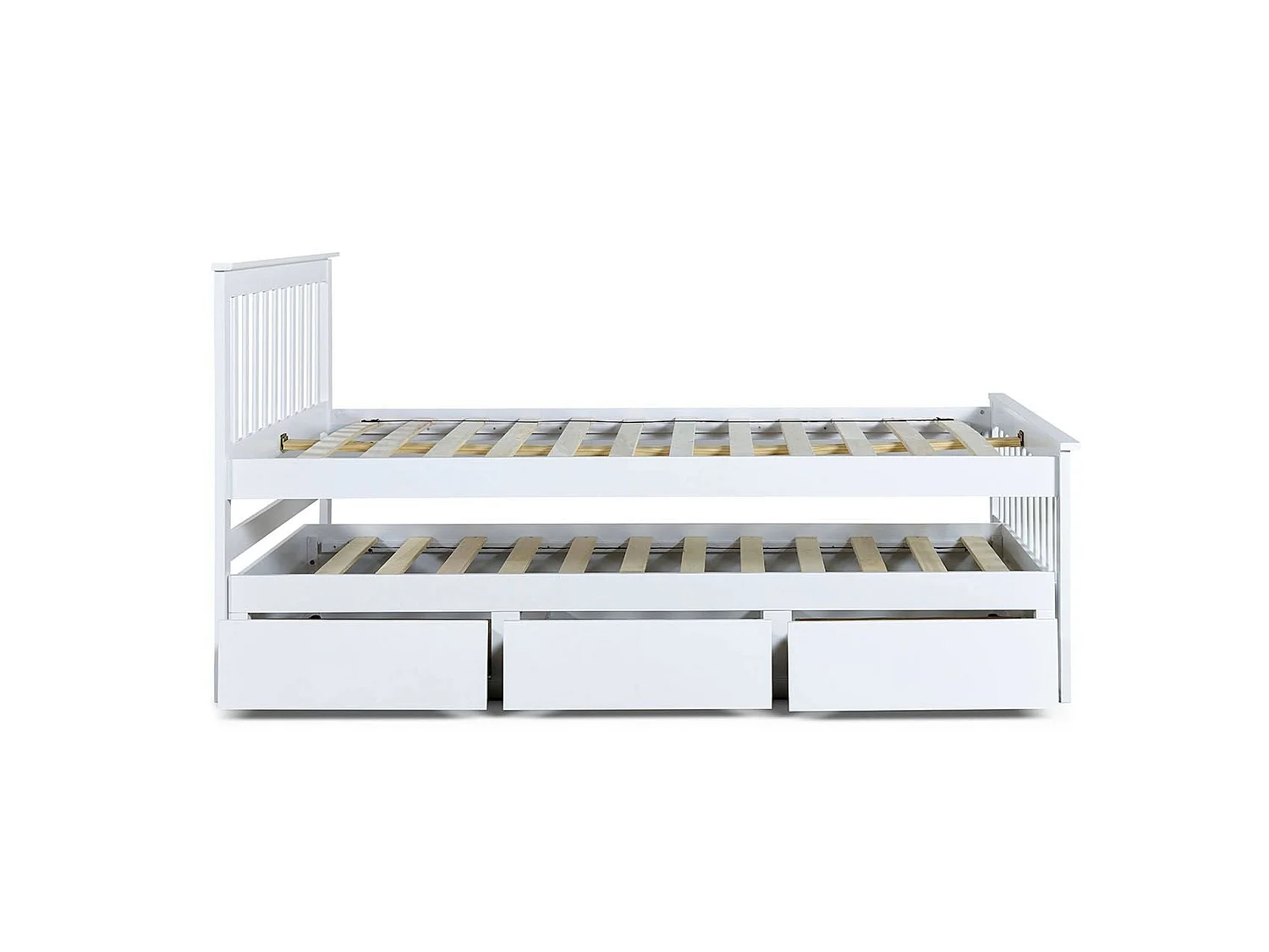 Painted Wood Bedframe - 135 x 190 cm Bedframe in White