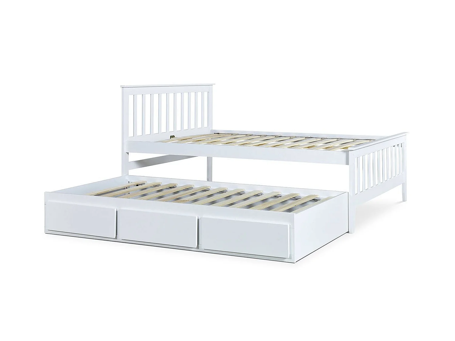 Painted Wood Bedframe - 135 x 190 cm Bedframe in White