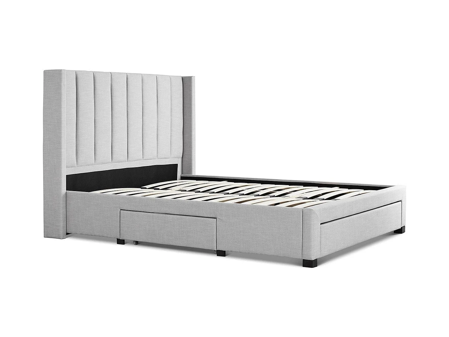 Upholstered Bedframe - 135 x 190 cm Bedframe in Grey