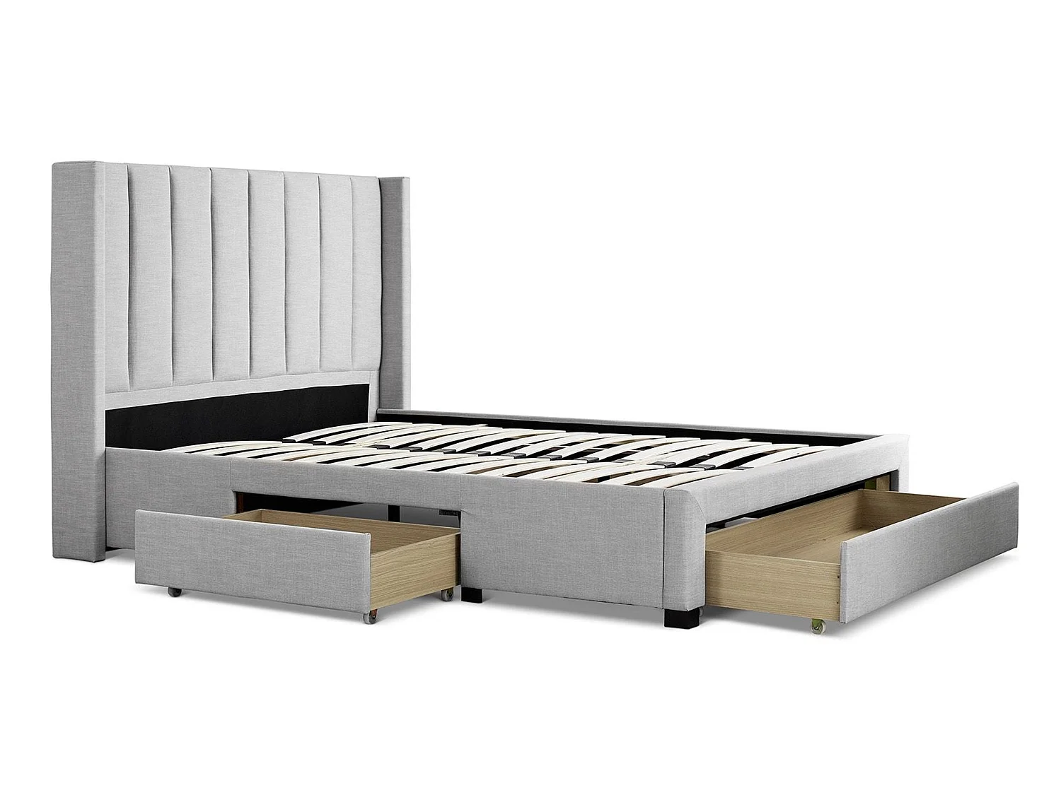 Upholstered Bedframe - 135 x 190 cm Bedframe in Grey