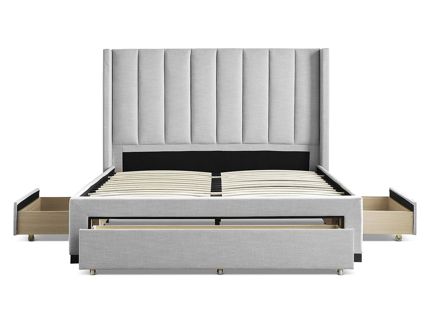 Upholstered Bedframe - 135 x 190 cm Bedframe in Grey