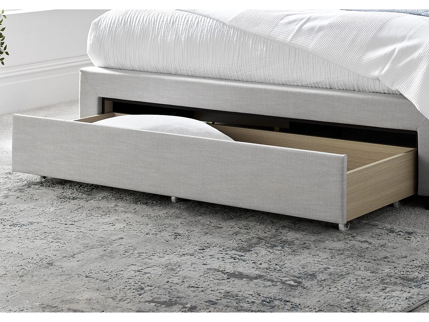Upholstered Bedframe - 135 x 190 cm Bedframe in Grey