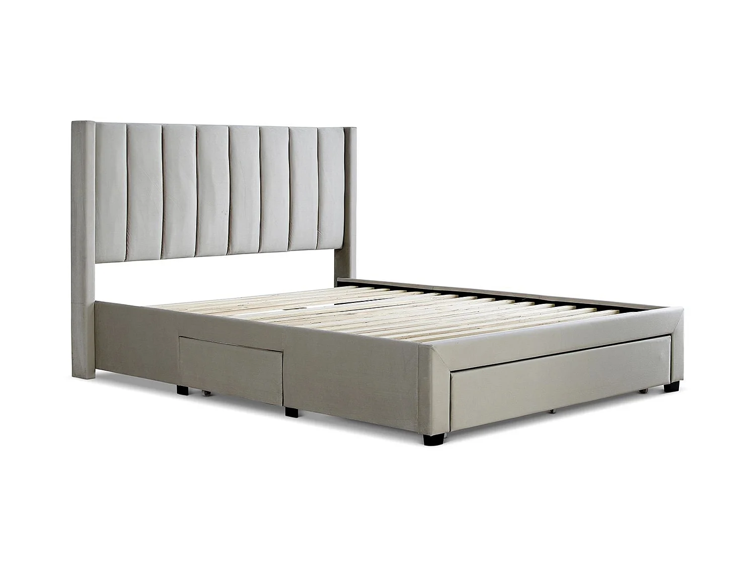 Upholstered Bedframe - 135 x 190 cm Bedframe in Beige