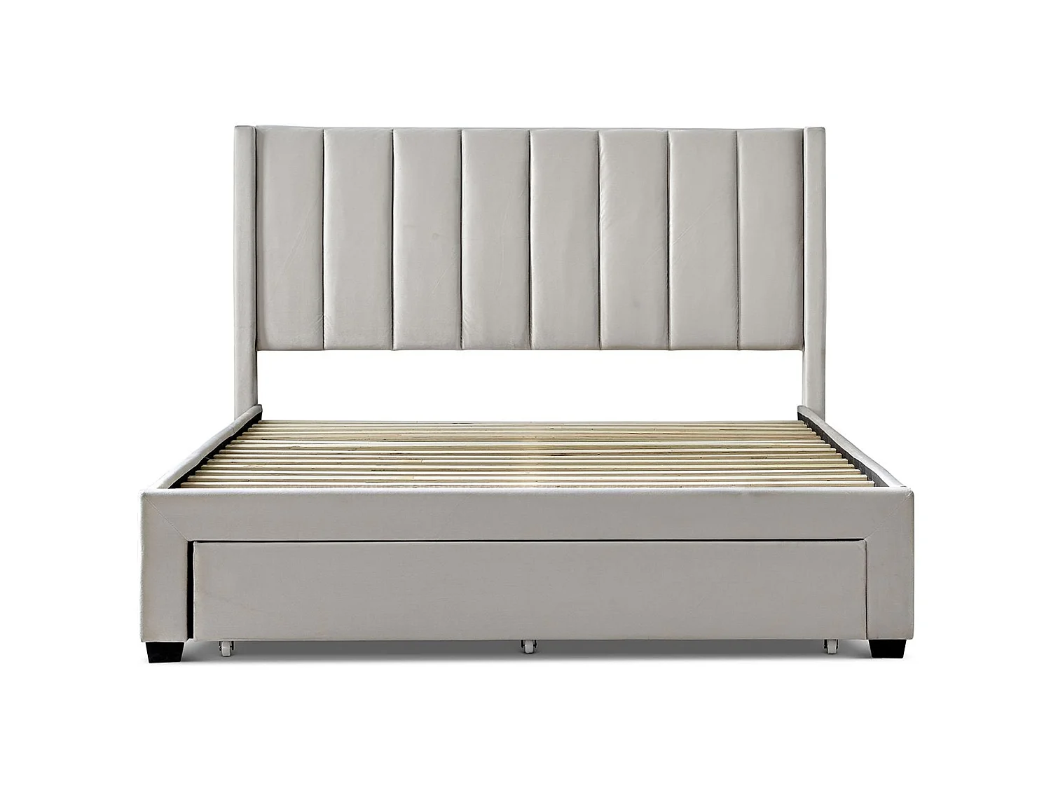 Upholstered Bedframe - 135 x 190 cm Bedframe in Beige