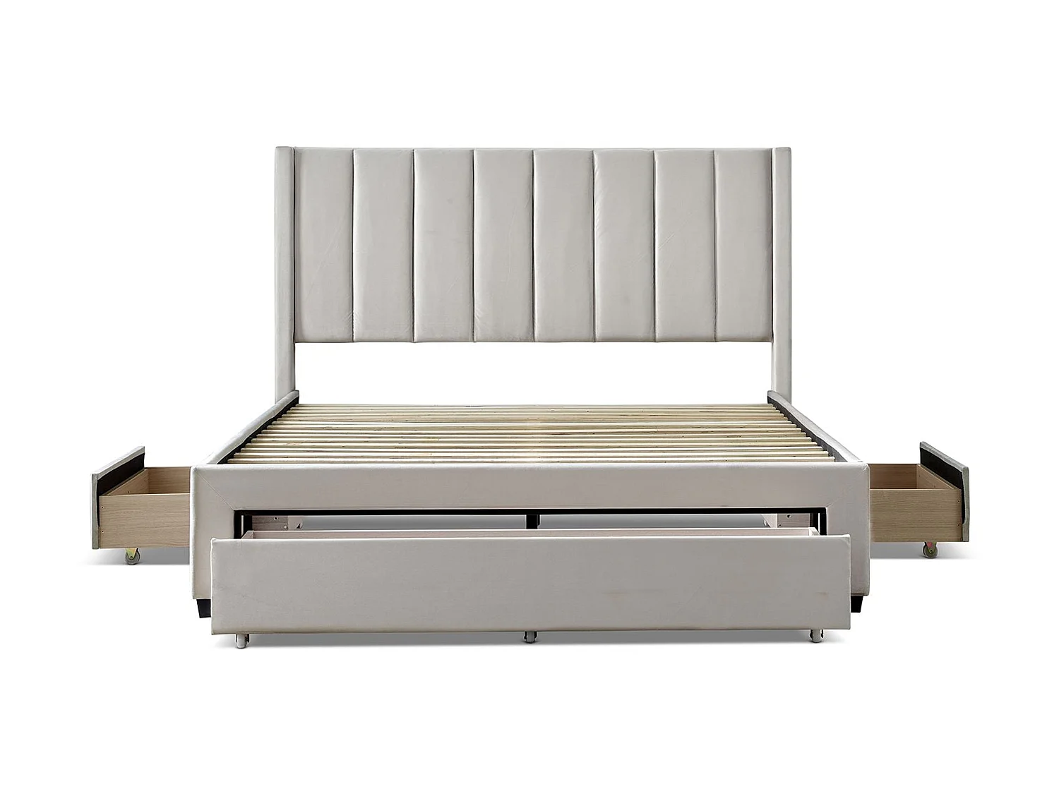 Upholstered Bedframe - 135 x 190 cm Bedframe in Beige