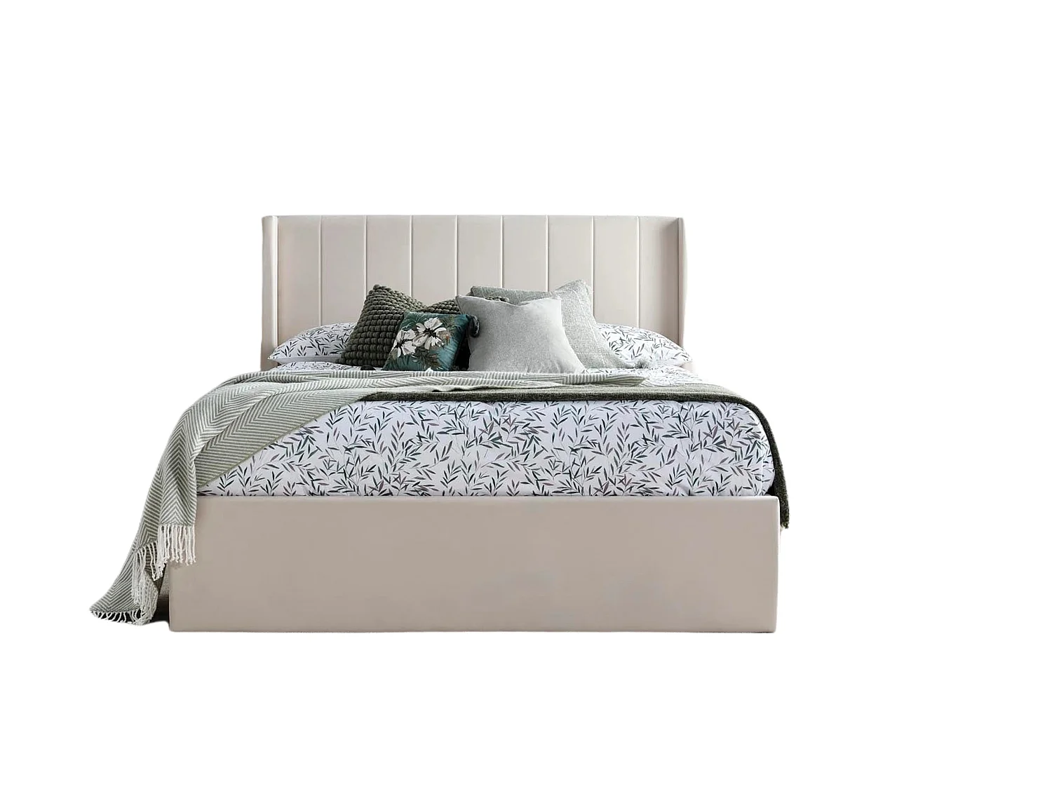 Upholstered Bedframe - 135 x 190 cm Bedframe in Cream