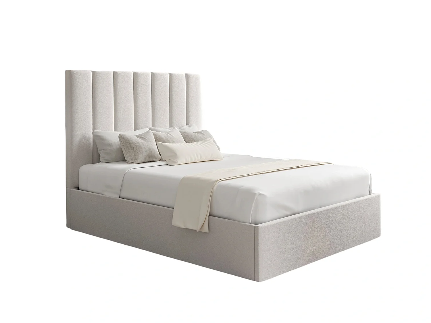 Upholstered Bedframe - 135 x 190 cm Bedframe in Grey
