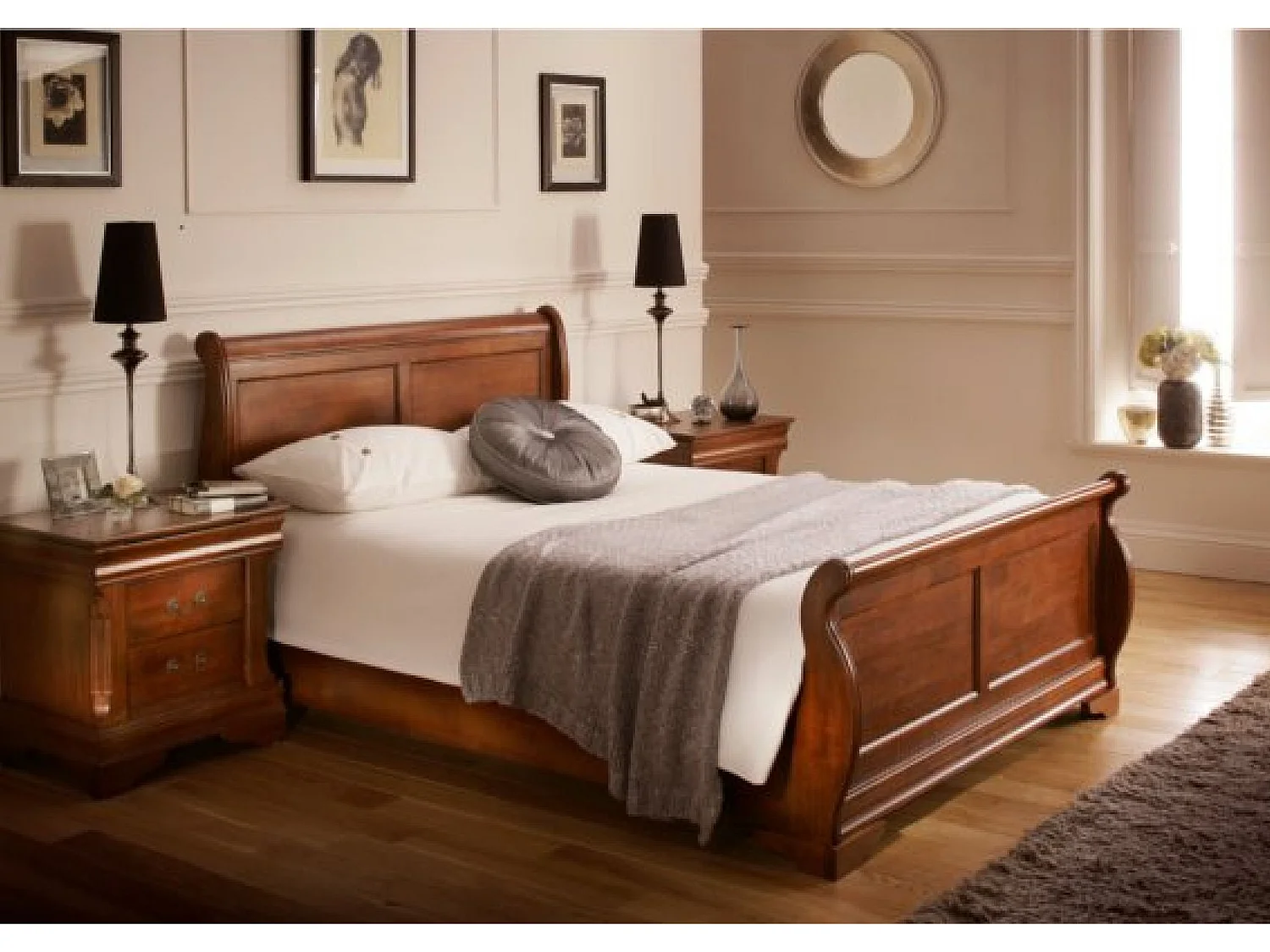 Oak Bedframe - 135 x 190 cm Bedframe in Brown