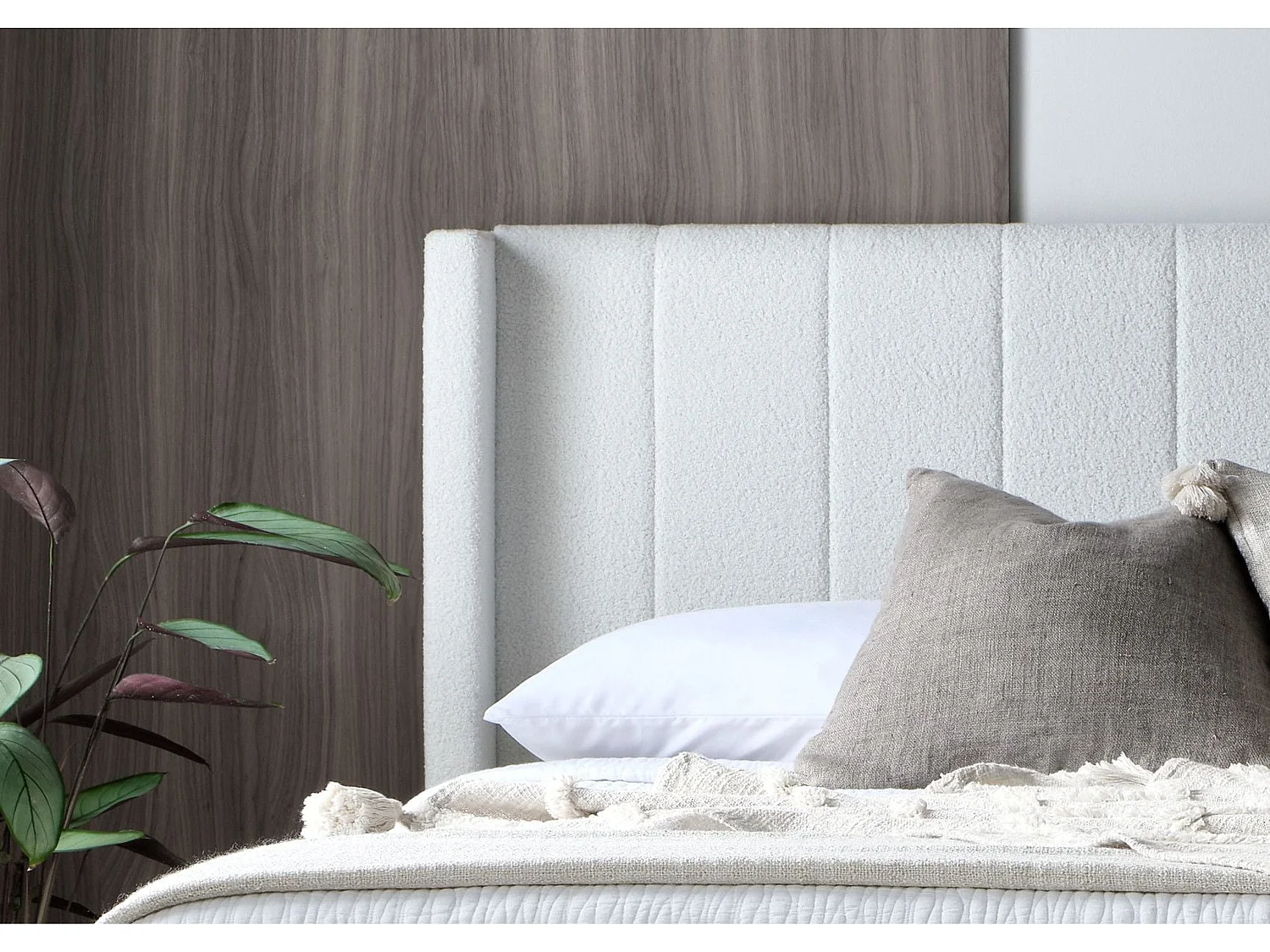 Upholstered Bedframe - 135 x 190 cm Bedframe in Cream