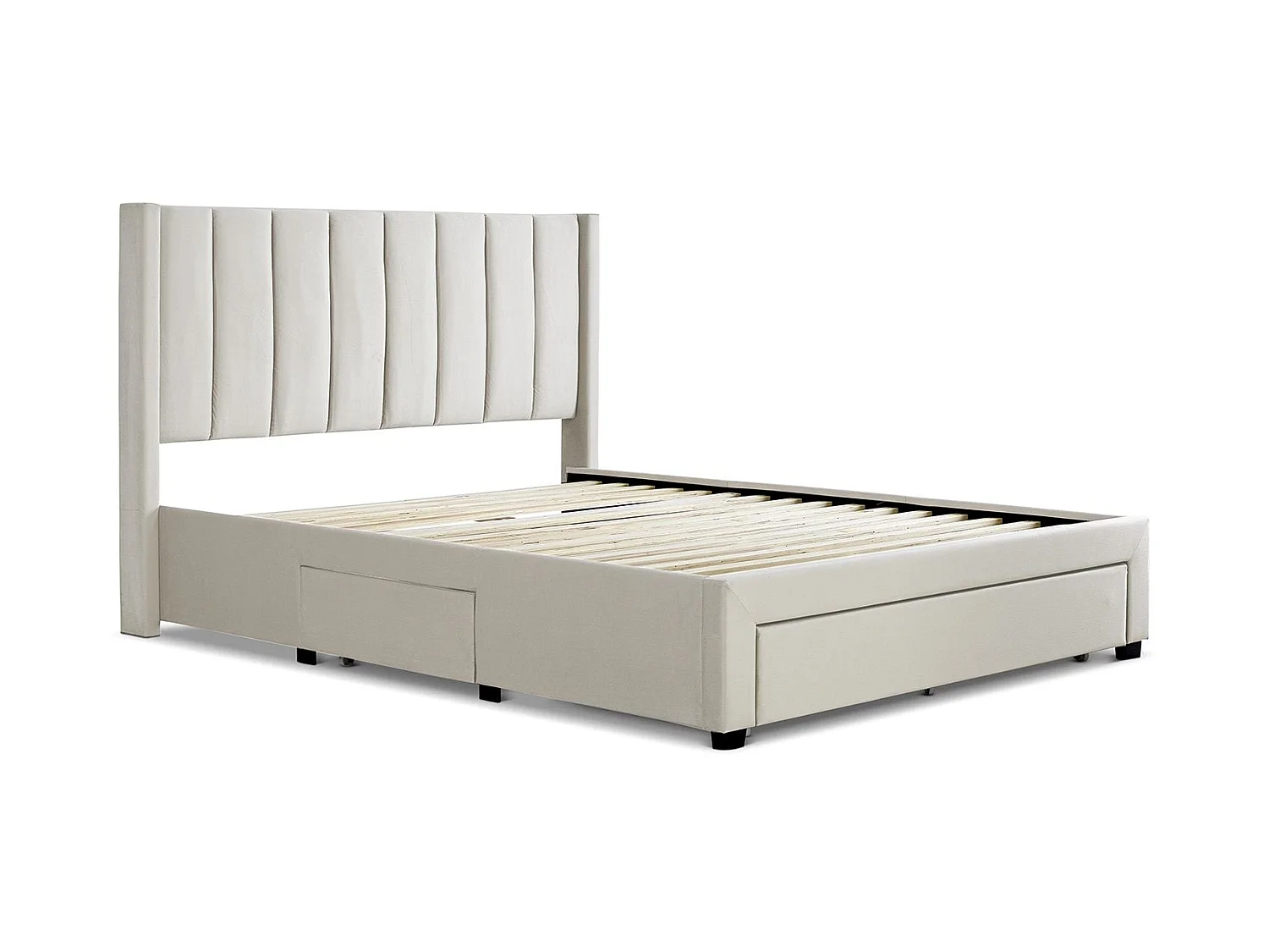 Upholstered Bedframe - 135 x 190 cm Bedframe in Beige