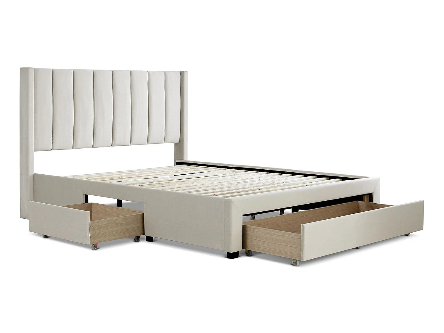 Upholstered Bedframe - 135 x 190 cm Bedframe in Beige