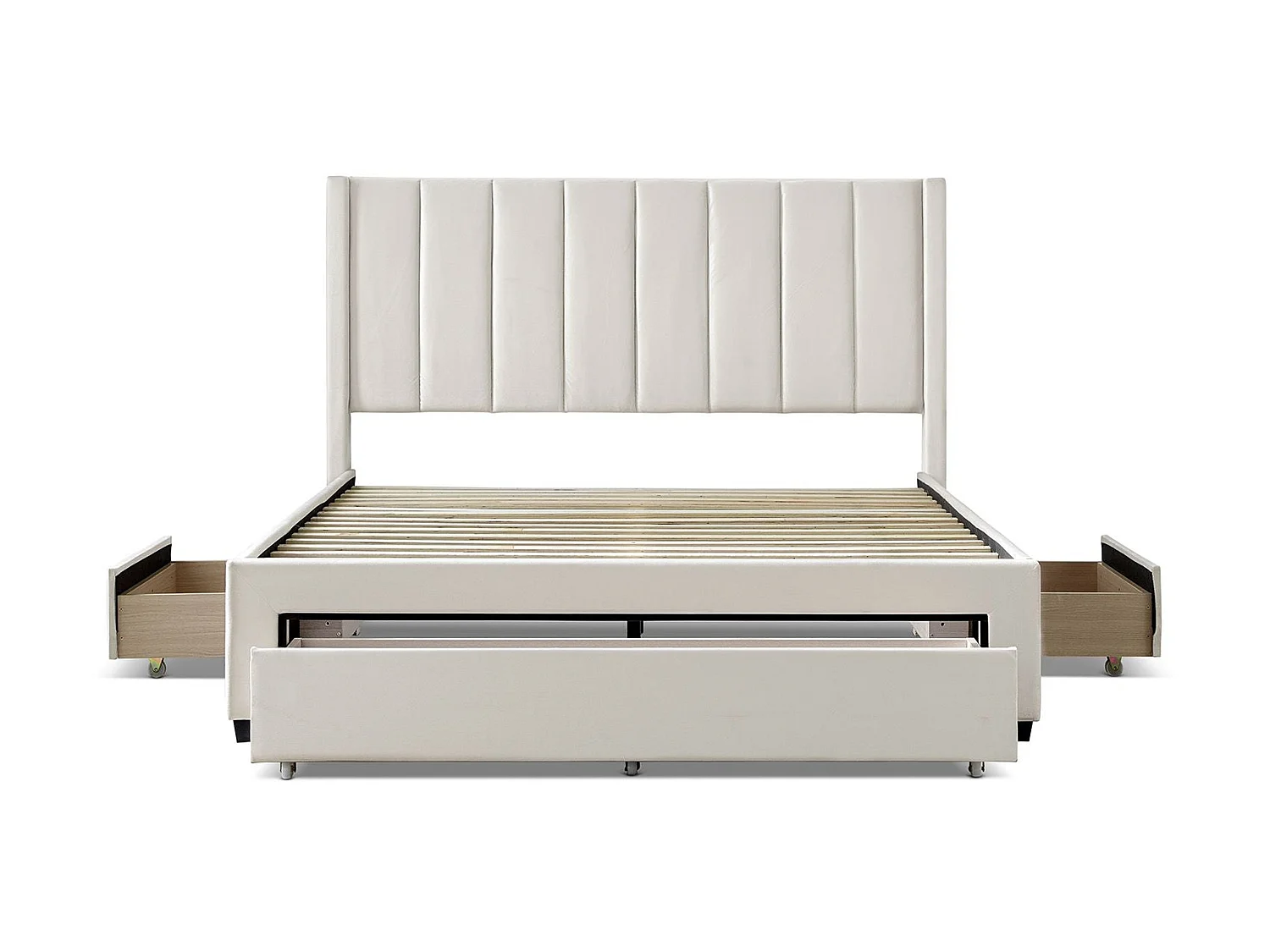 Upholstered Bedframe - 135 x 190 cm Bedframe in Beige