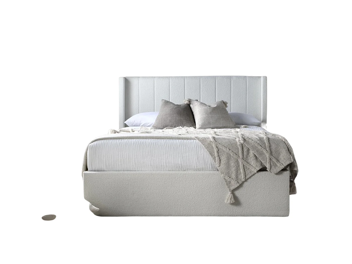 Upholstered Bedframe - 150 x 200 cm Bedframe in Cream