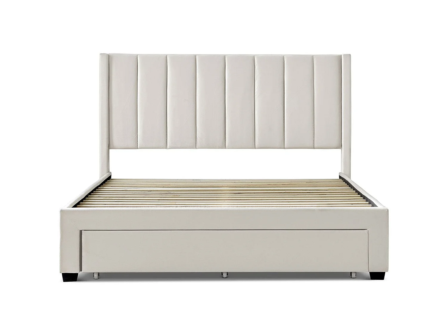 Upholstered Bedframe - 150 x 200 cm Bedframe in Beige