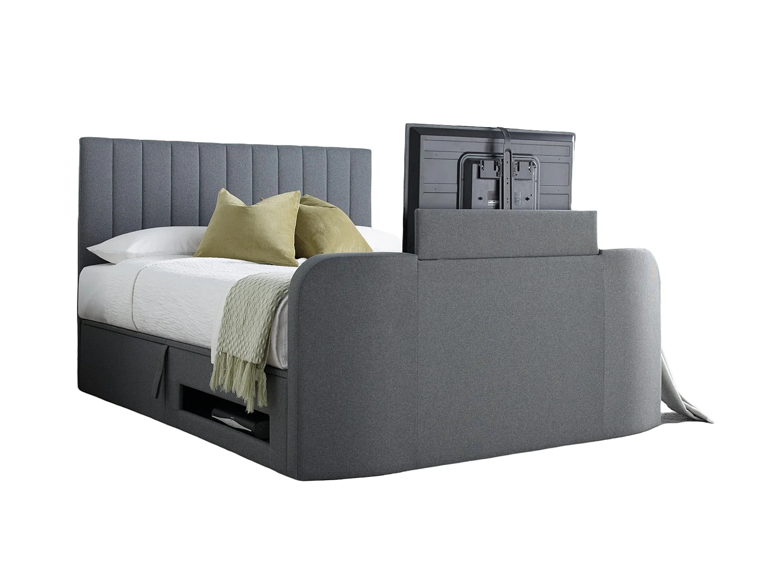 Upholstered Bedframe - 135 x 190 cm Bedframe in Grey