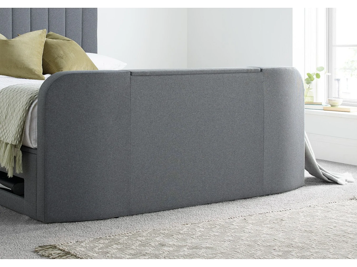 Upholstered Bedframe - 135 x 190 cm Bedframe in Grey