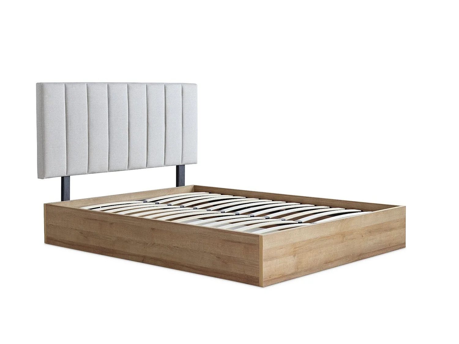 Upholstered Storage bed - 135 x 190 cm Ottoman Bed With Ottoman Storage in White