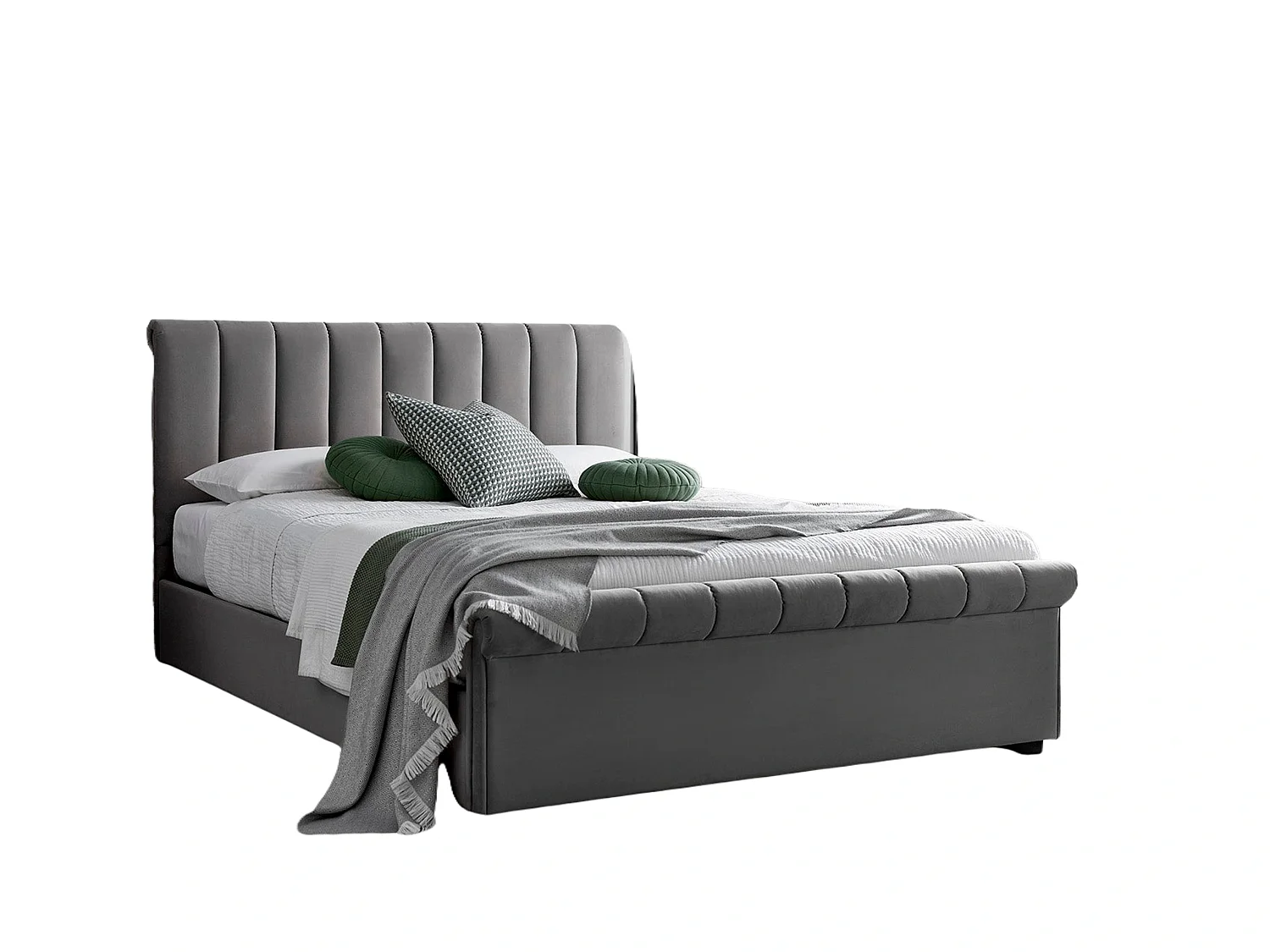 Upholstered Storage bed - 150 x 200 cm Ottoman Bed With Ottoman Storage in Grey