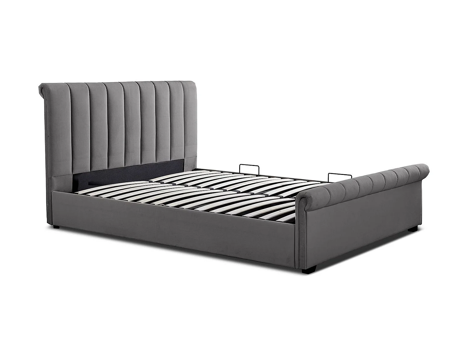 Upholstered Storage bed - 150 x 200 cm Ottoman Bed With Ottoman Storage in Grey