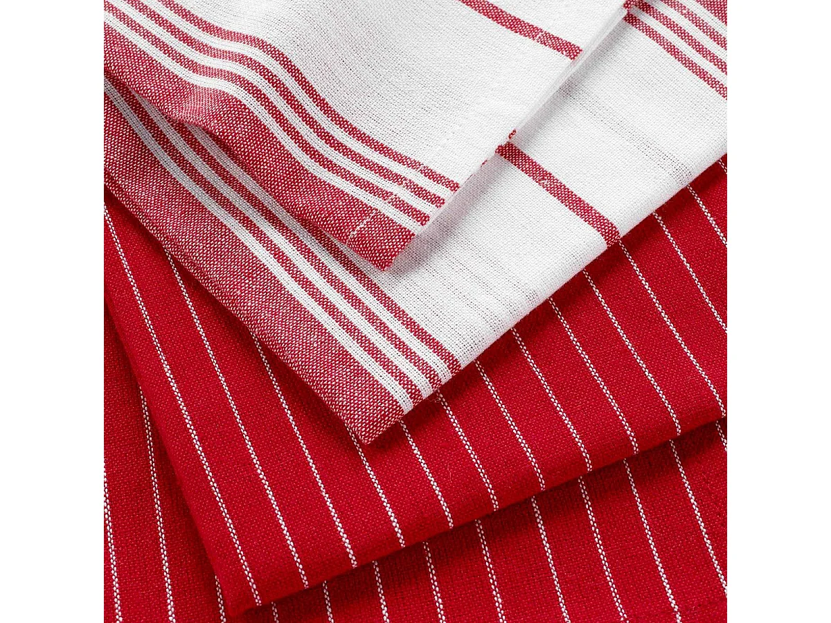 Lot de 2 Torchons "Suzette" 50x70cm Rouge