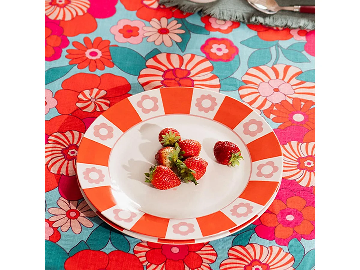 Lot de 6 Assiettes Plates "Chachapop" 26cm Multicolore