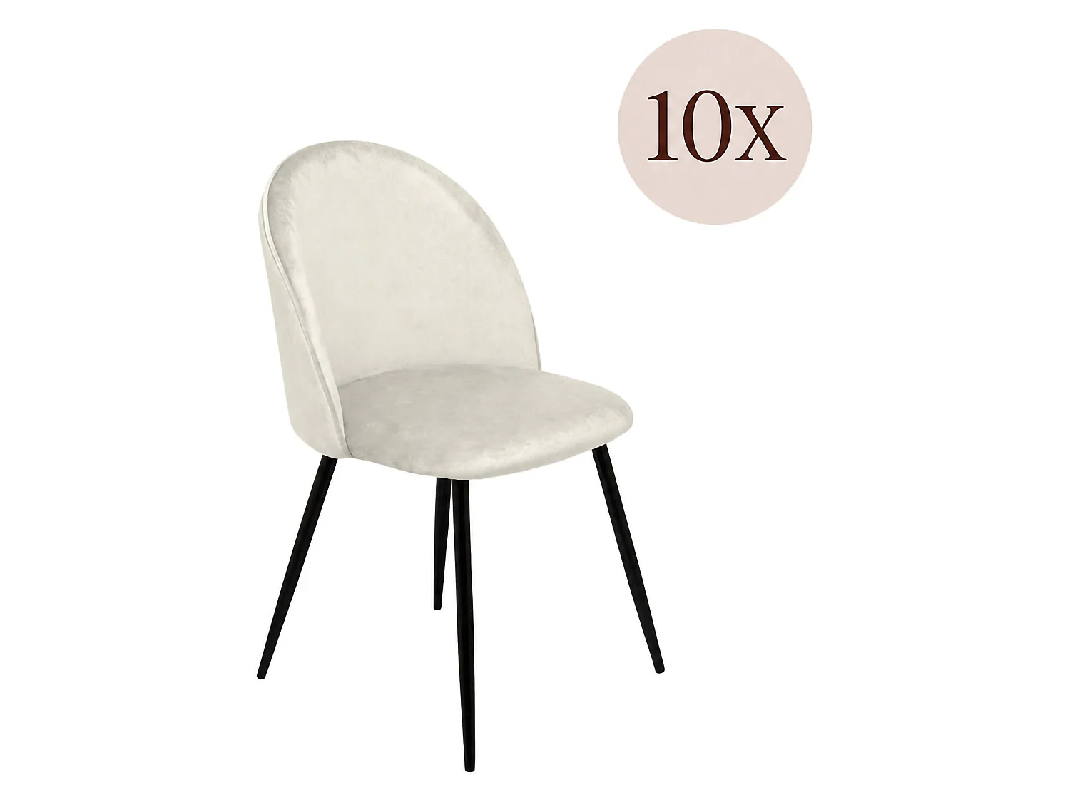 Stuhl Achito, 10 Stühle, Cremeweiß, Gepolstert, Tragkraft 120 kg