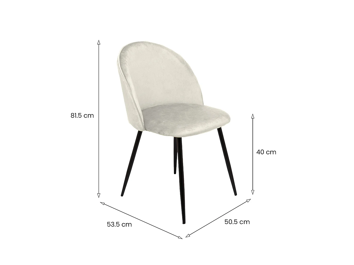 Stuhl Achito, 10 Stühle, Cremeweiß, Gepolstert, Tragkraft 120 kg