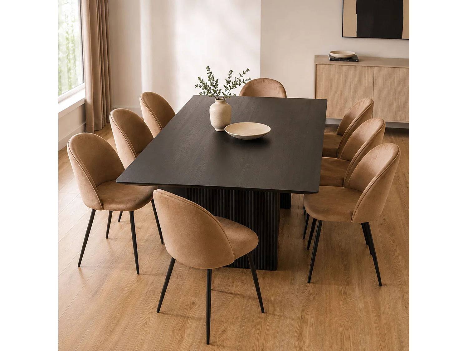 Sessel Achito, 8 Stühle, Beige, Gepolstert, Tragfähigkeit 120 kg