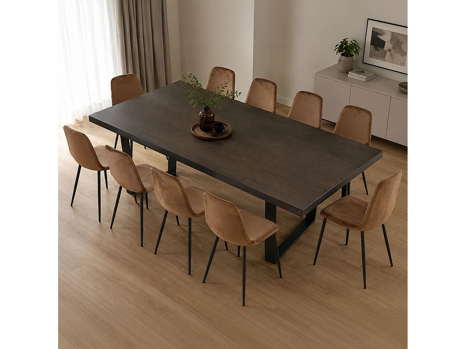 Chaise Arter, 10 chaises, beige, rembourrée, poids supporté 120 kg