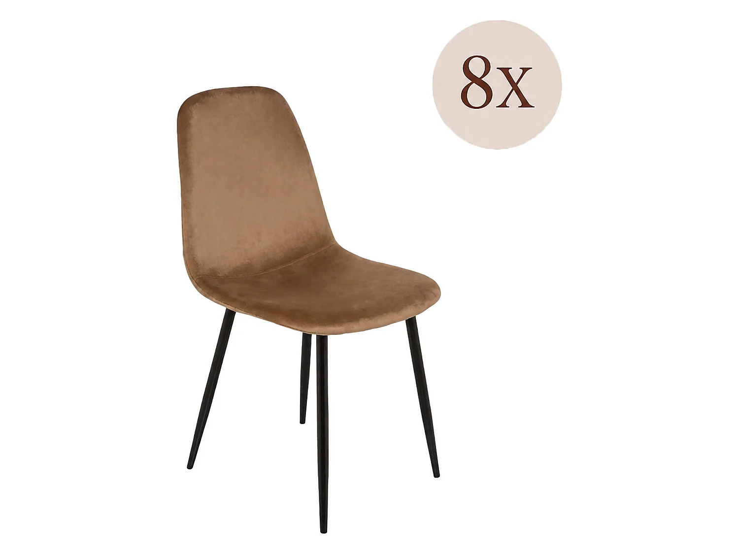 Série de 8 chaises Arter, Beige, rembourrées, poids supporté : 120 kg