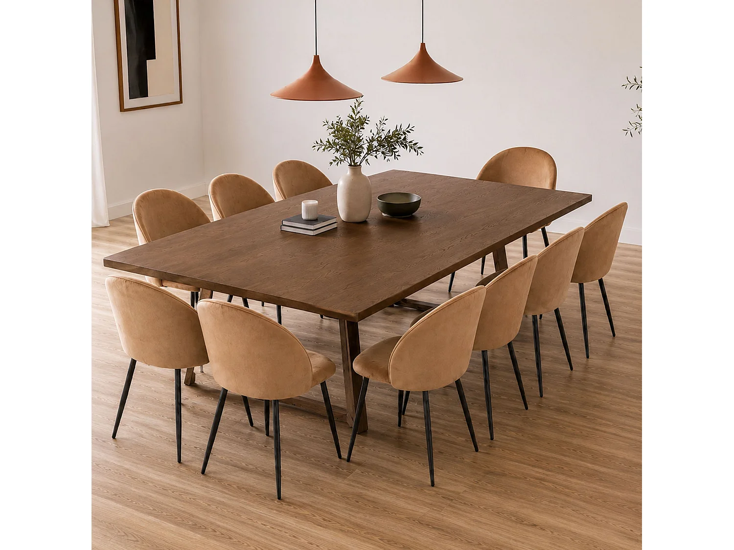 Sessel Achito, 10 Stühle, Beige, Gepolstert, Tragkraft 120 kg