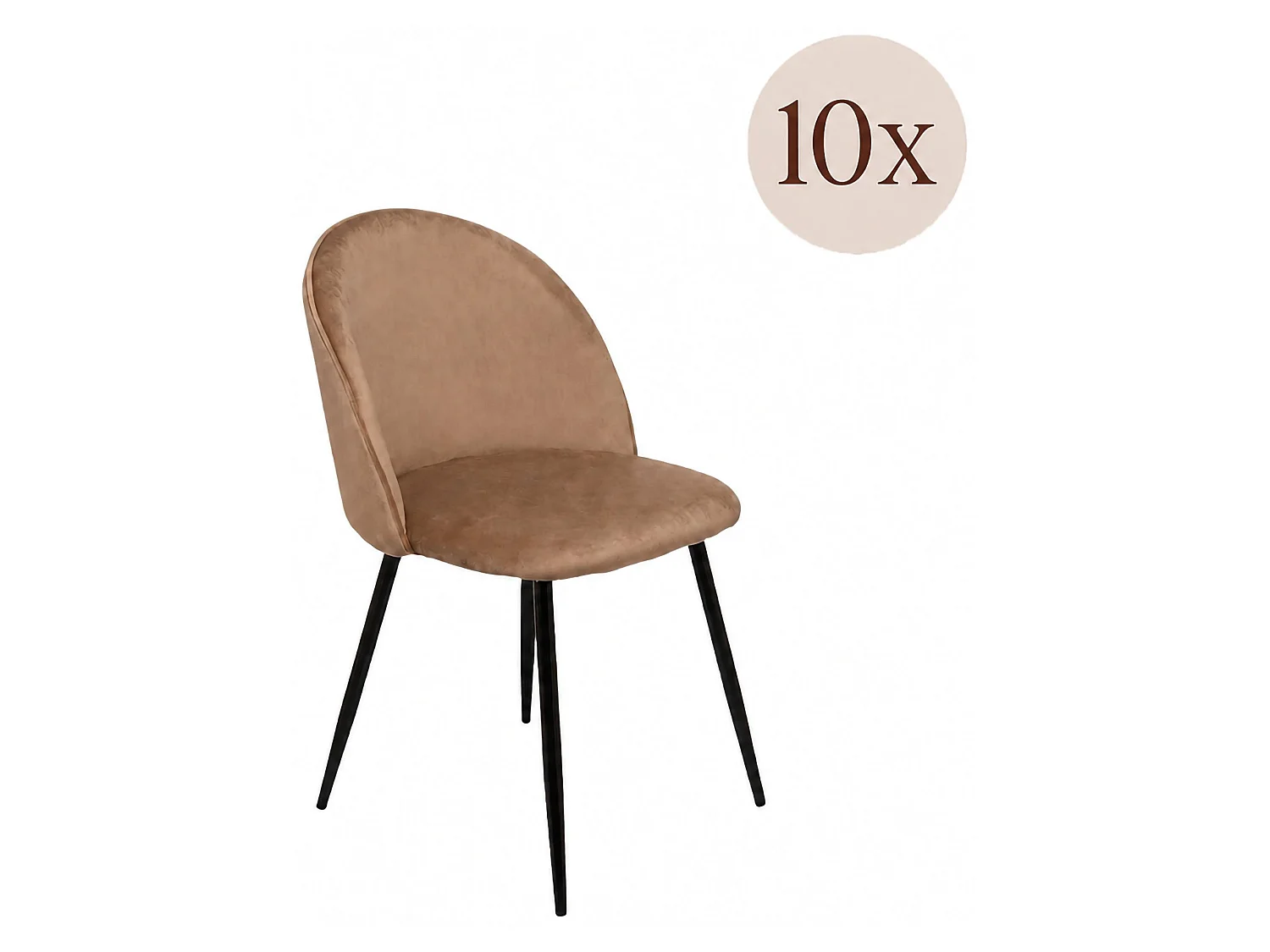 Sessel Achito, 10 Stühle, Beige, Gepolstert, Tragkraft 120 kg