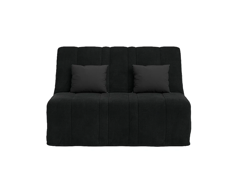 Banquette convertible NEA BZ , couchage 140x190, avec 2 coussins OFFERTS, Coton noir