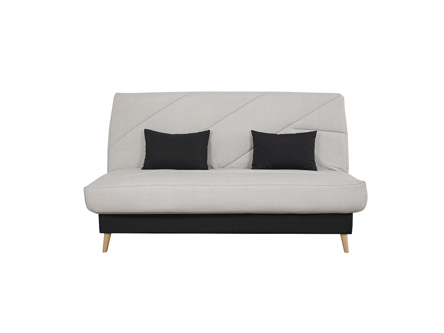Banquette convertible ZEPHIR clic clac, couchage 130x190, avec 2 coussins OFFERTS, Aba perle