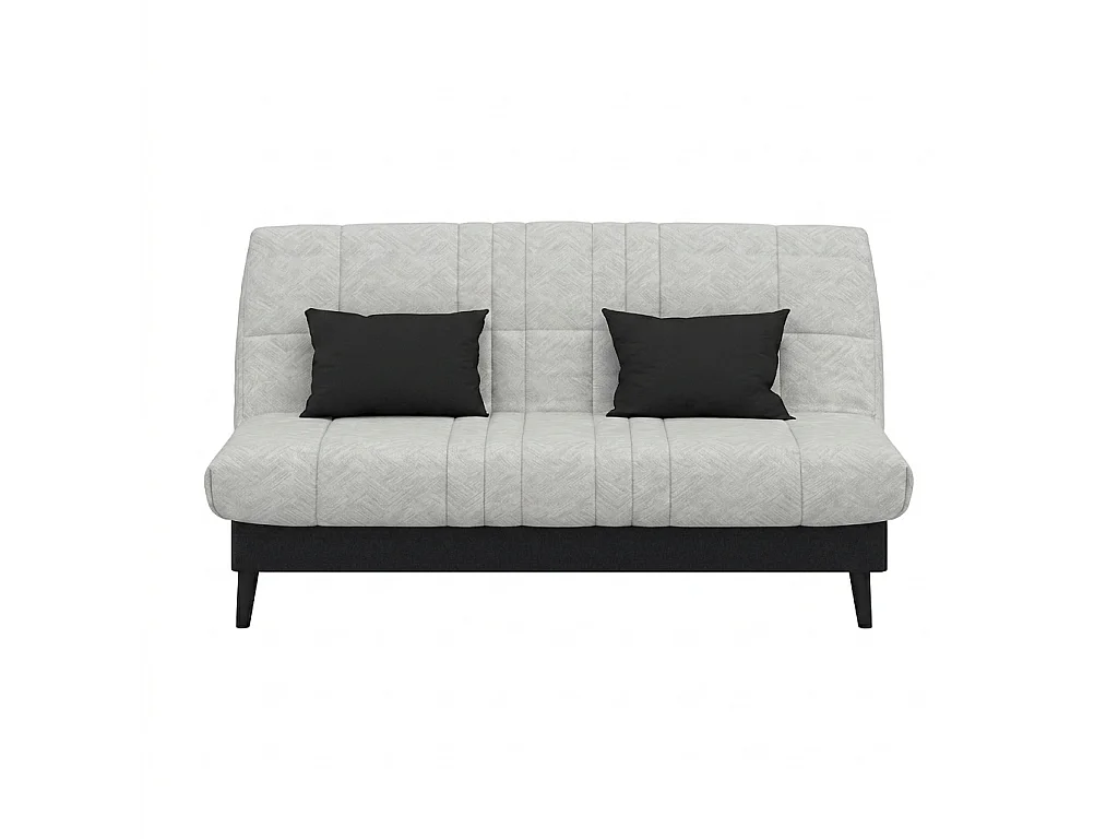 Banquette convertible ELIOS clic clac, couchage 130x190, avec 2 coussins OFFERTS, Tambre perle