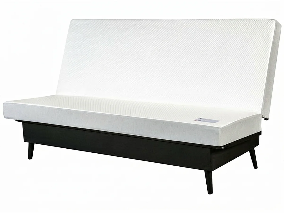Banquette convertible ELIOS clic clac, couchage 130x190, avec 2 coussins OFFERTS, Tambre perle