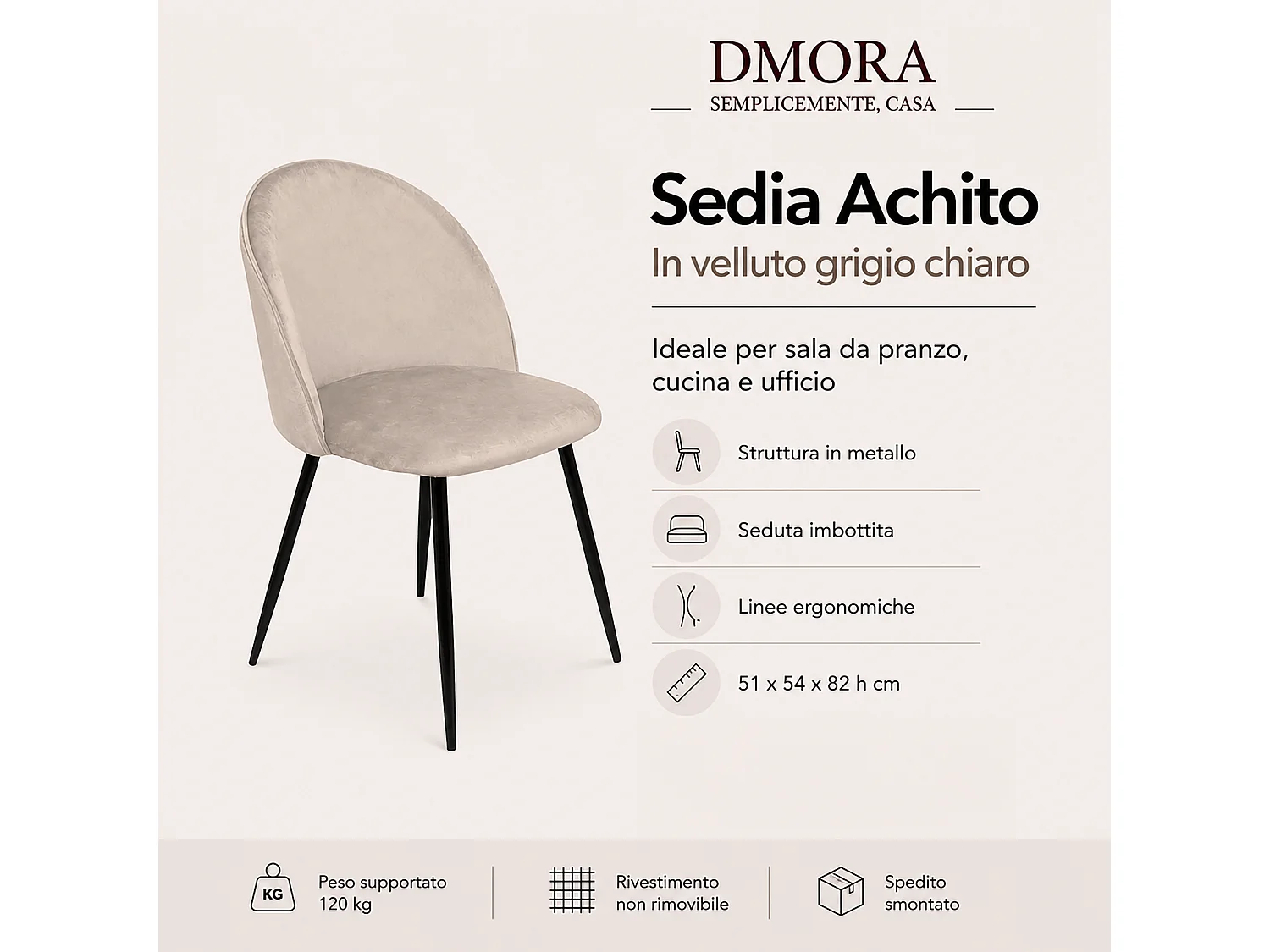 Chaise Achito, une Chaise, Noire