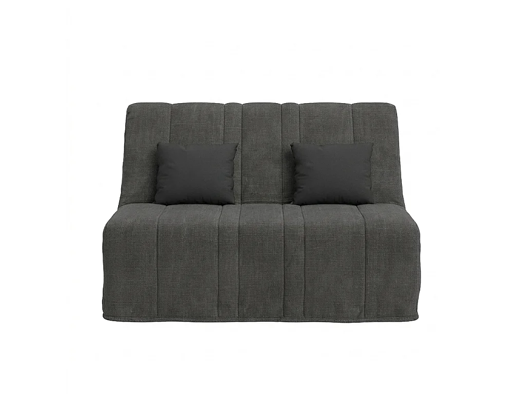 Banquette convertible NEA BZ, couchage 160x200, avec 2 coussins OFFERTS, Aba anthracite