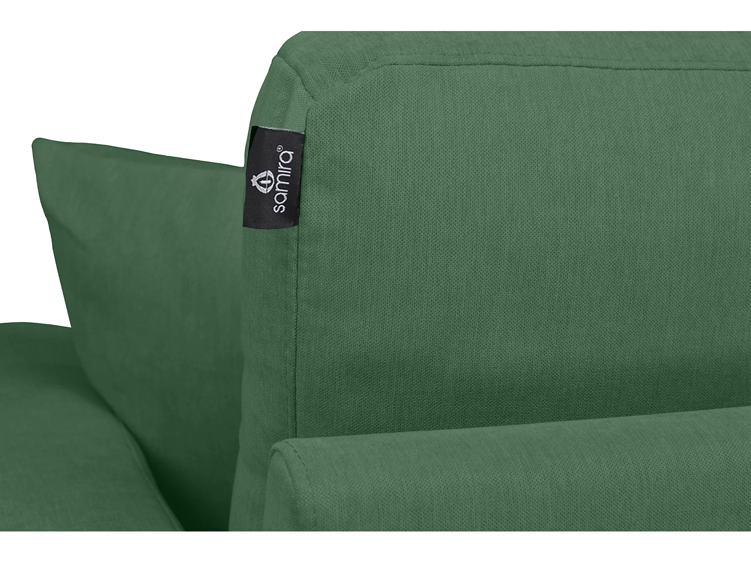 Divano 2 posti in tessuto vellutato verde abete piedi in legno – Chloe