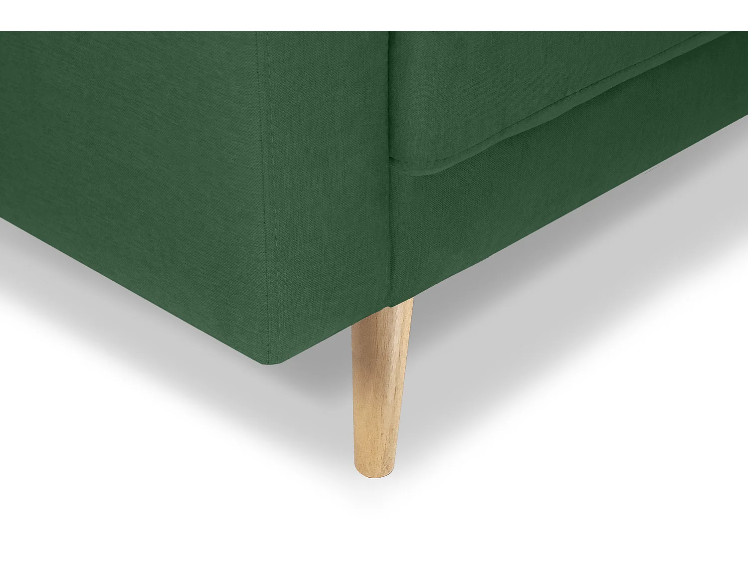 Divano 2 posti in tessuto vellutato verde abete piedi in legno – Chloe