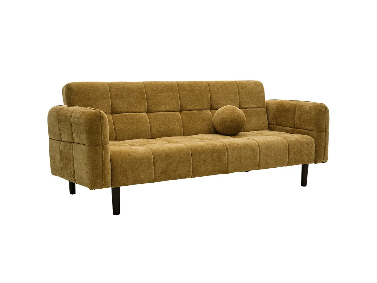 Canapé convertible 3 places en tissu chenille bronze - Pavia