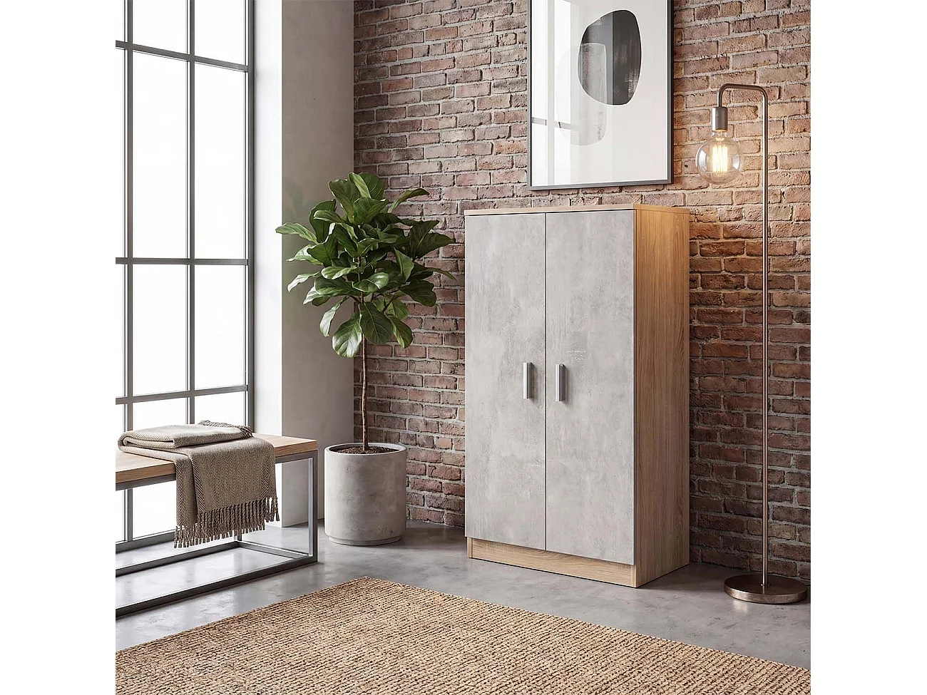 Sapateira Liam 55 Roble Canadian - Gris Cemento