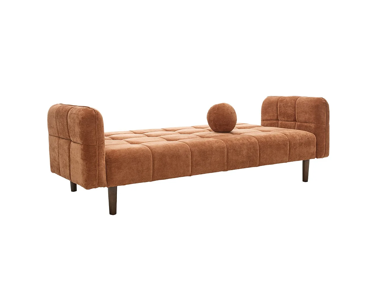 Canapé convertible 3 places en tissu chenille terracotta - Pavia