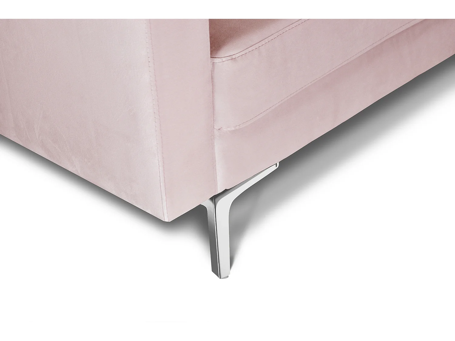 Divano 2 posti in velluto rosa piedi in metallo – Chloe