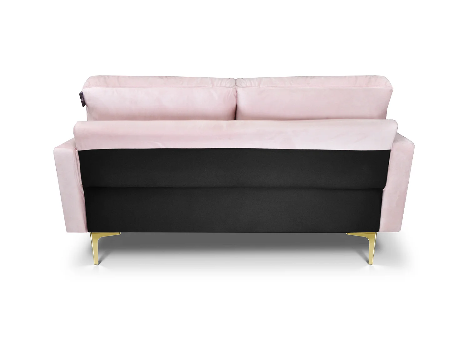 Divano 2 posti in velluto rosa piedi in metallo dorato – Chloe