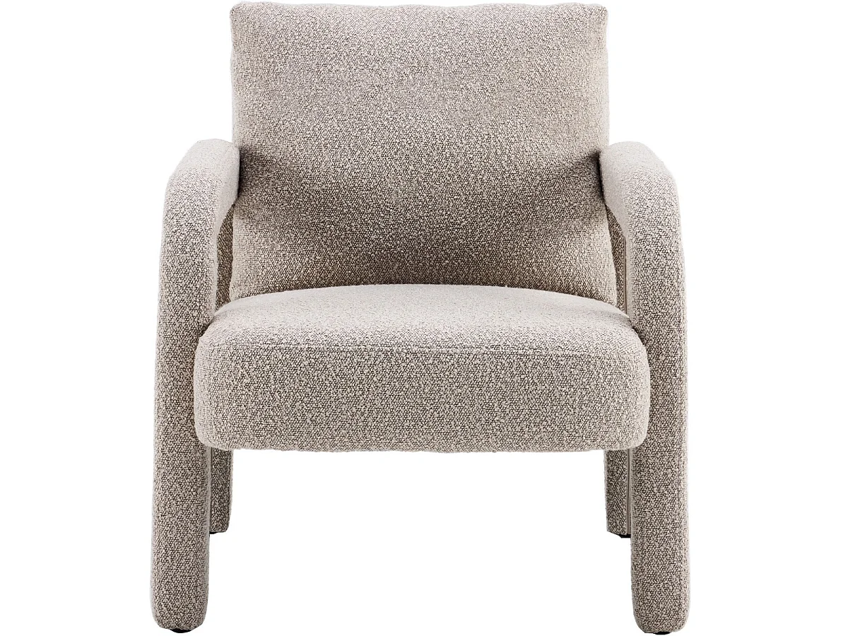 fauteuil en tissu bouclé taupe - Niko