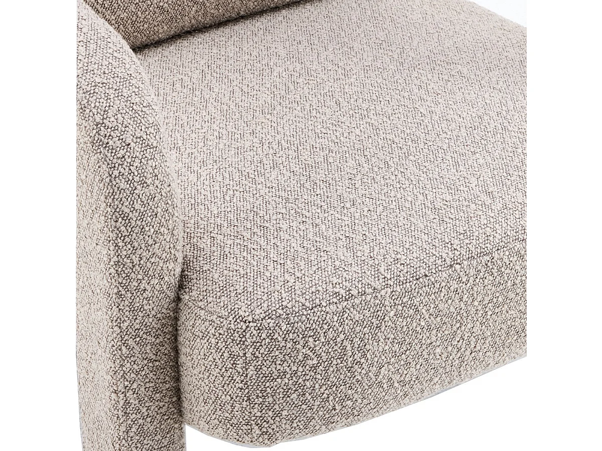 fauteuil en tissu bouclé taupe - Niko