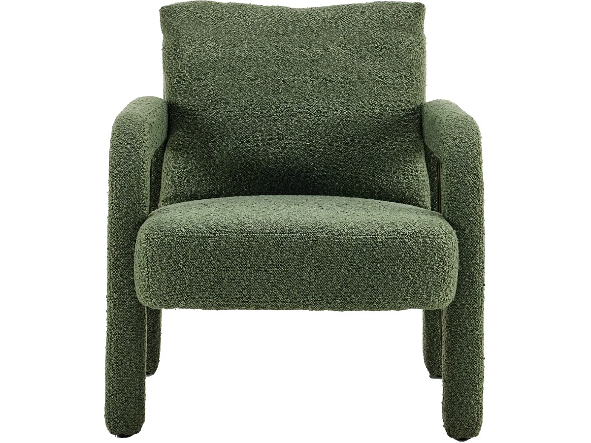 fauteuil en tissu bouclé vert kaki - Niko