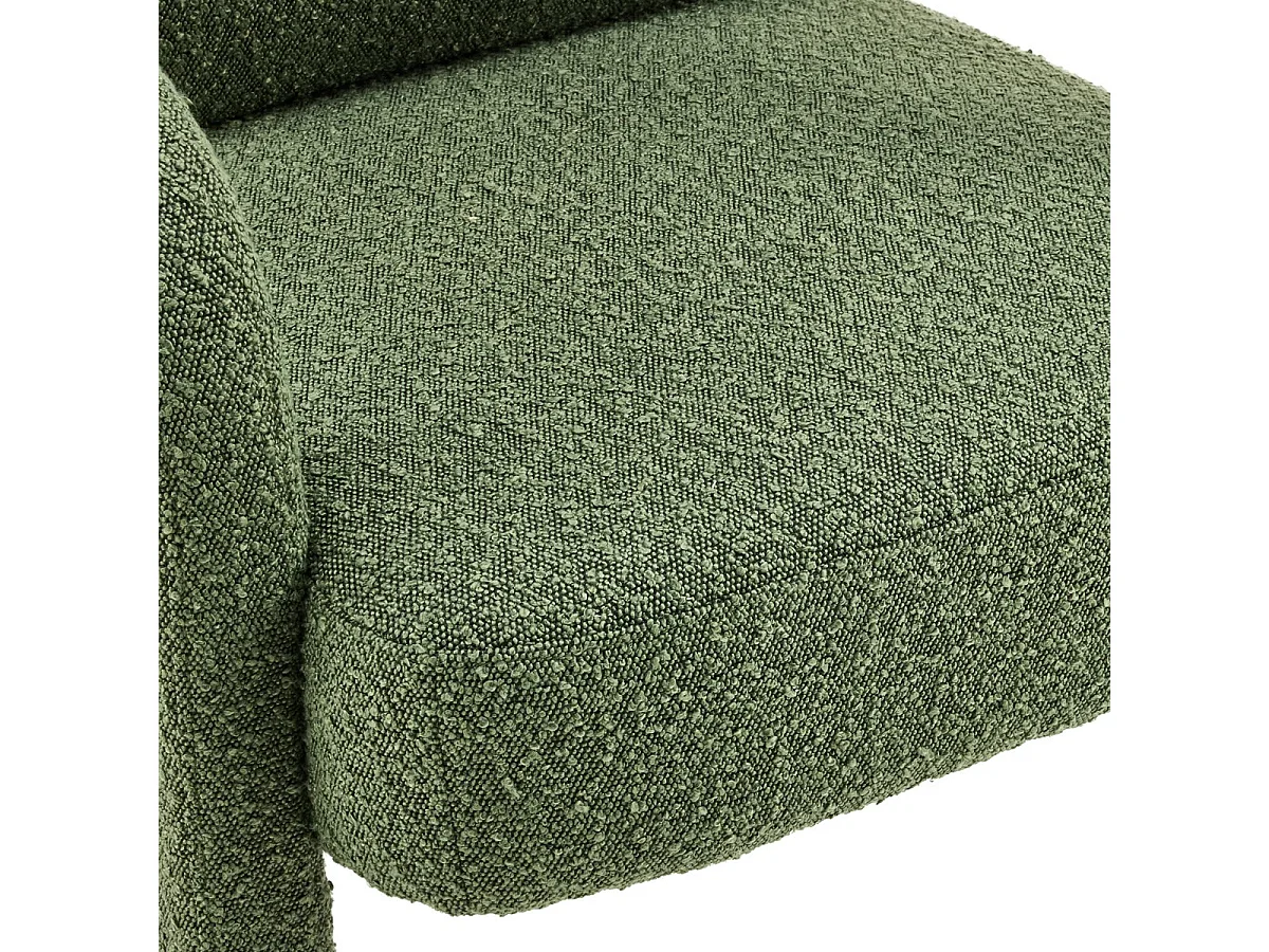 fauteuil en tissu bouclé vert kaki - Niko